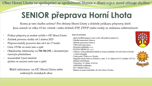 SENIOR přeprava Horní Lhota