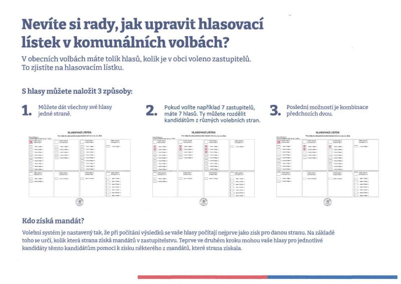 Informace k volbám - jak upravit hlaspvací lístek  v komunálních volbách.  1